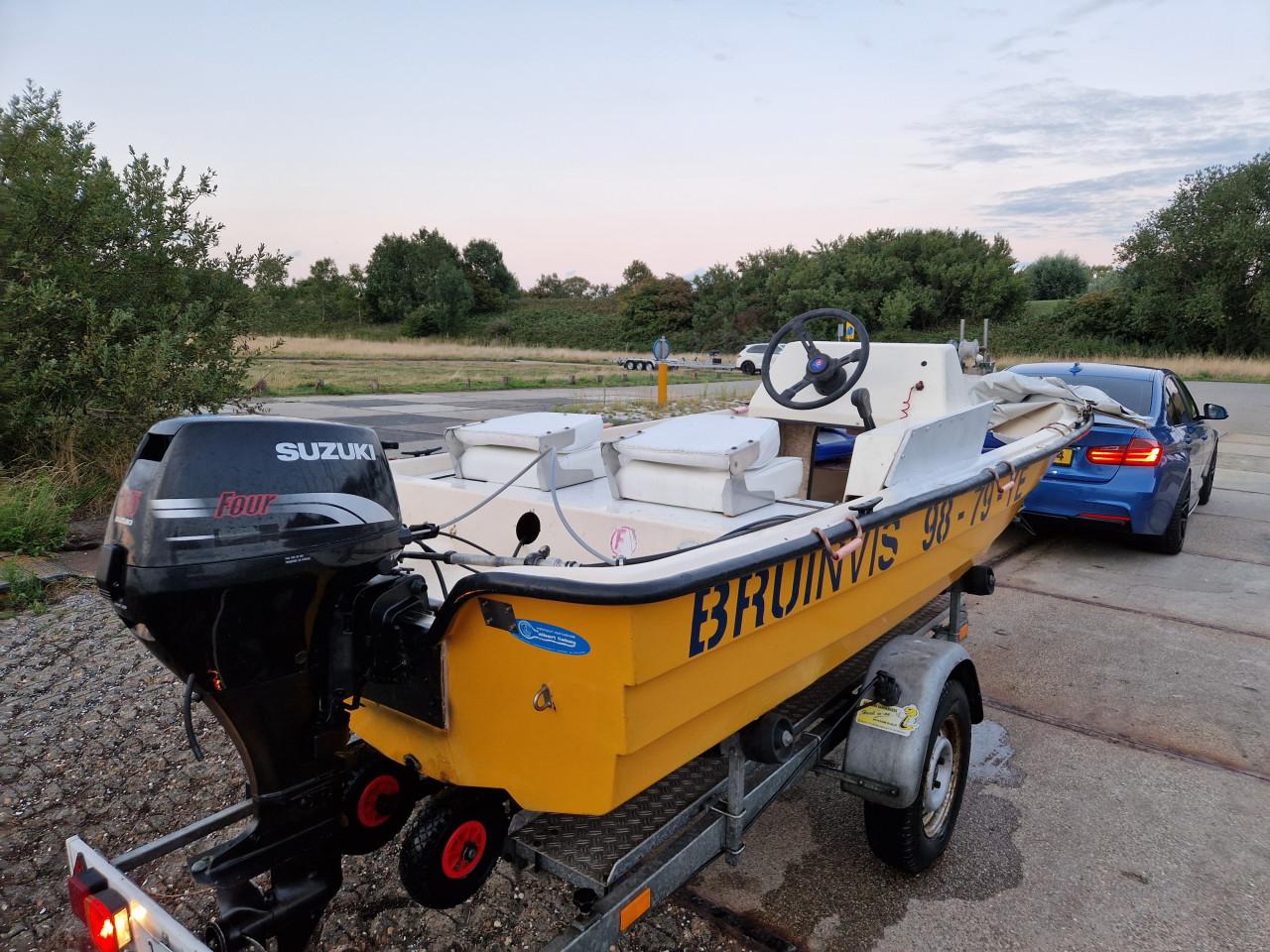 Shetland GH 14 met Suzuki 15 pk 4-takt visboot / consoleboot € 1.850,-