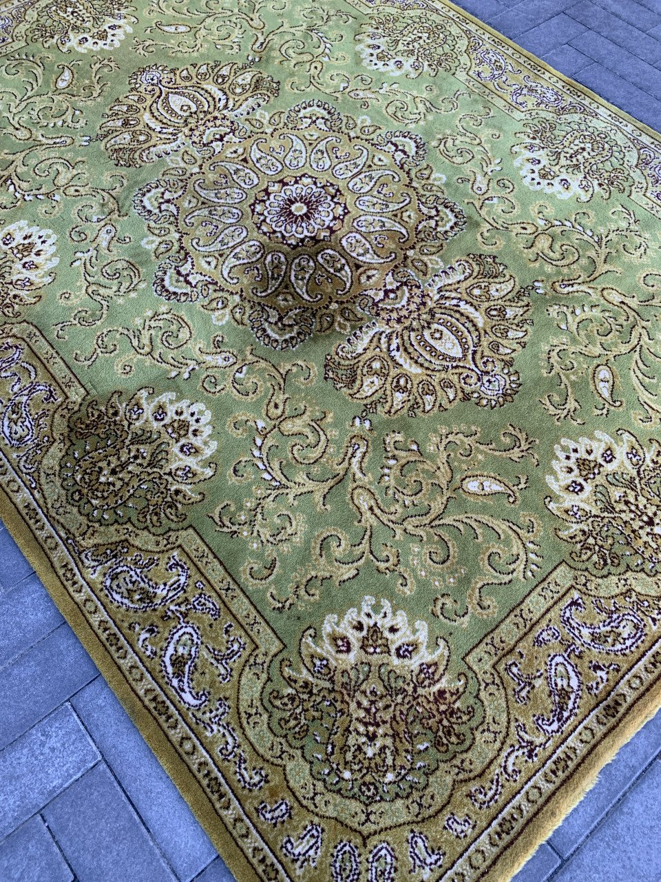 ✨Super Leuk Groen Vintage Vloerkleed Zuiver Scheerwol✨