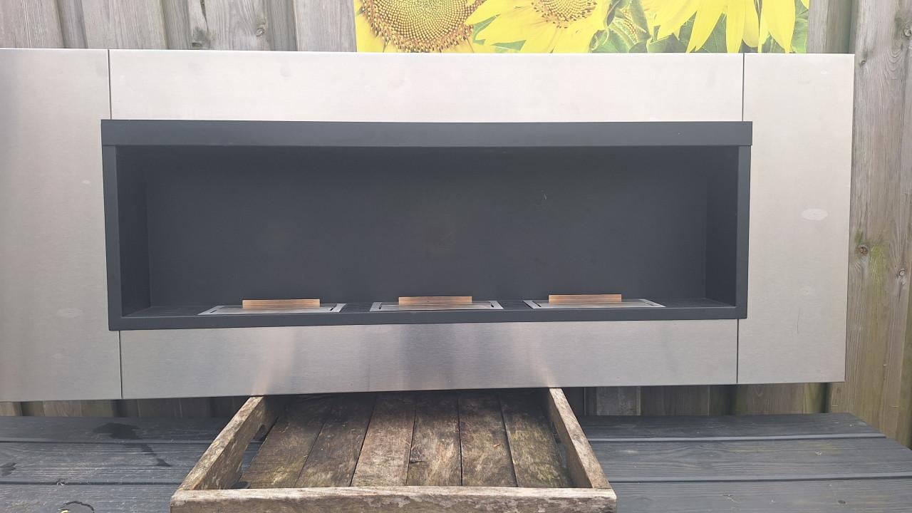 Moderne rvs gelhaard met 3 branders