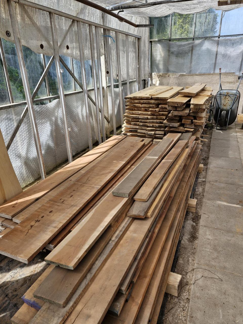 Planken mahonie, eiken, kersen, beuken, en teak