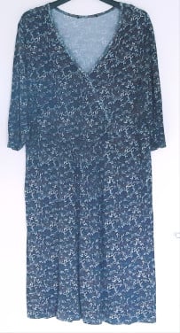 Jurk blauw gebloemd maat XXXL