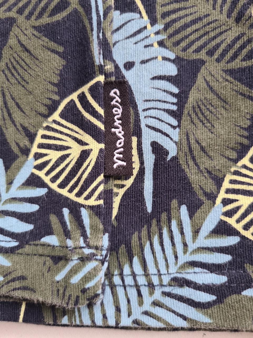 Madness donker blauw / blauw / okergeel print Tshirt Maat XL