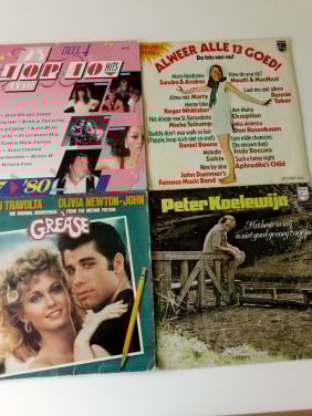 Set van 4 LP's o.a. Grease, Peter Koelewijn