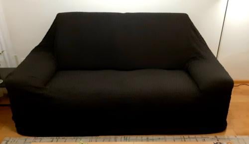 Hoes voor 2 of 3 zits bank + 1 fauteuil  kleur zwart