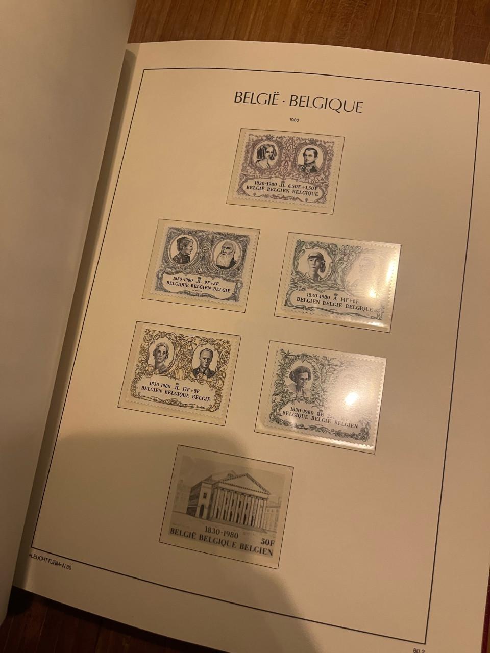 Verzameling België 1969 - 1990 in Leuchtturm voordrukalbum
