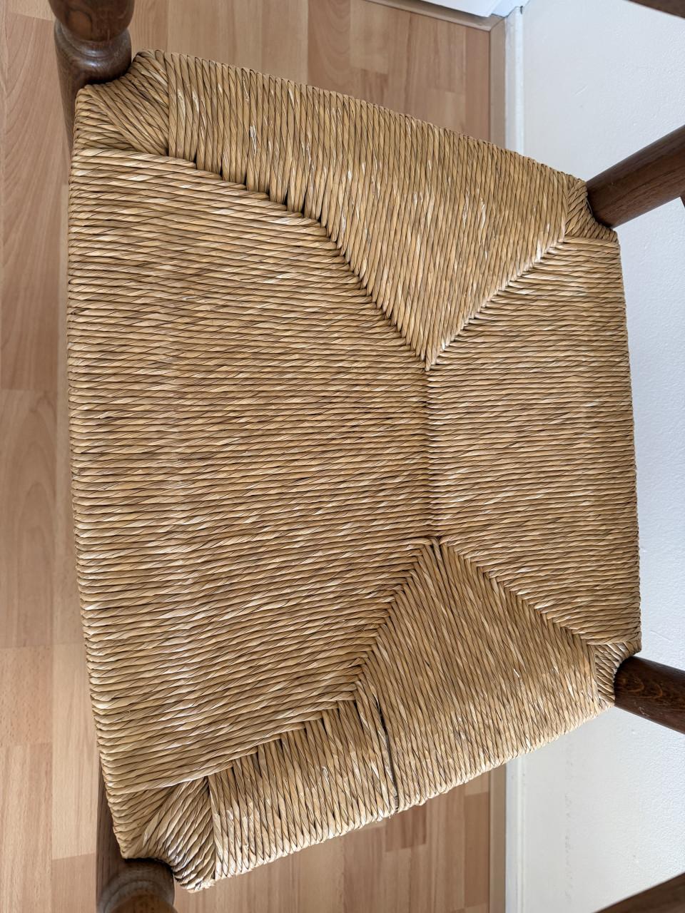 Fauteuil eikenhout met rieten zitting