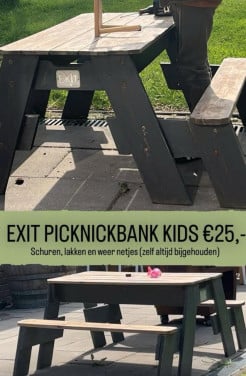 Picknicktafel kinderen picknickbank EXIT