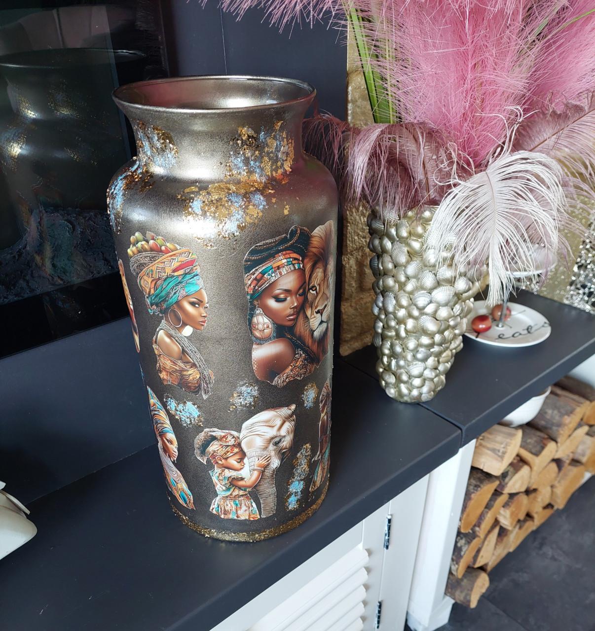 Nw Decoupage Afrikaanse vaas nr 2