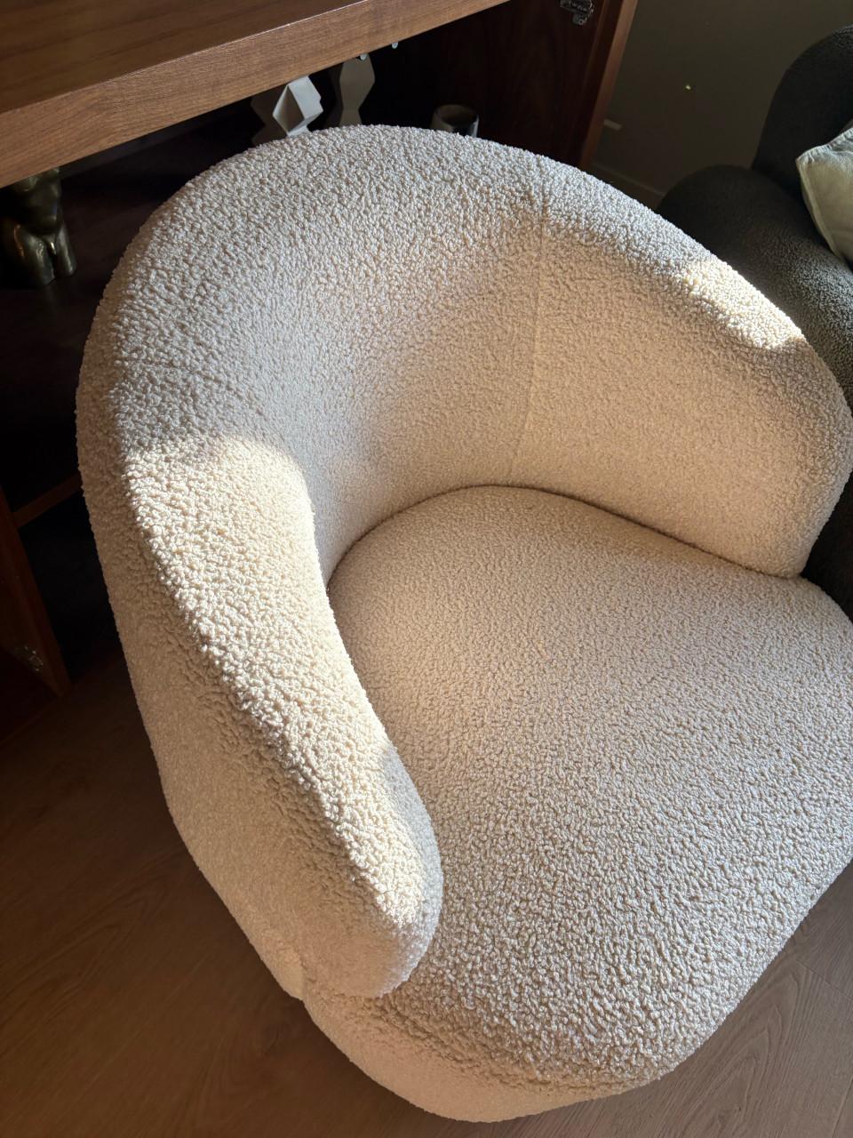 Bouclé fauteuill creme