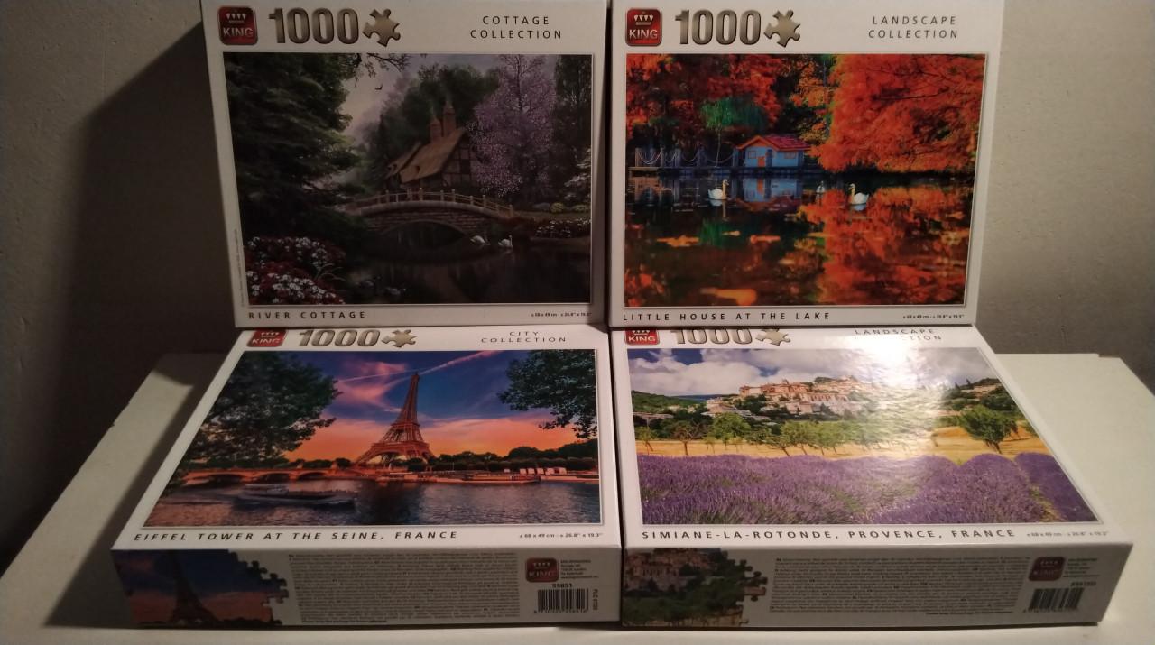 50 puzzels, 1000 stukjes per puzzel