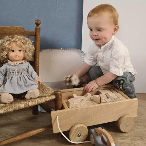 Houten blokkenwagen / blokkenkar