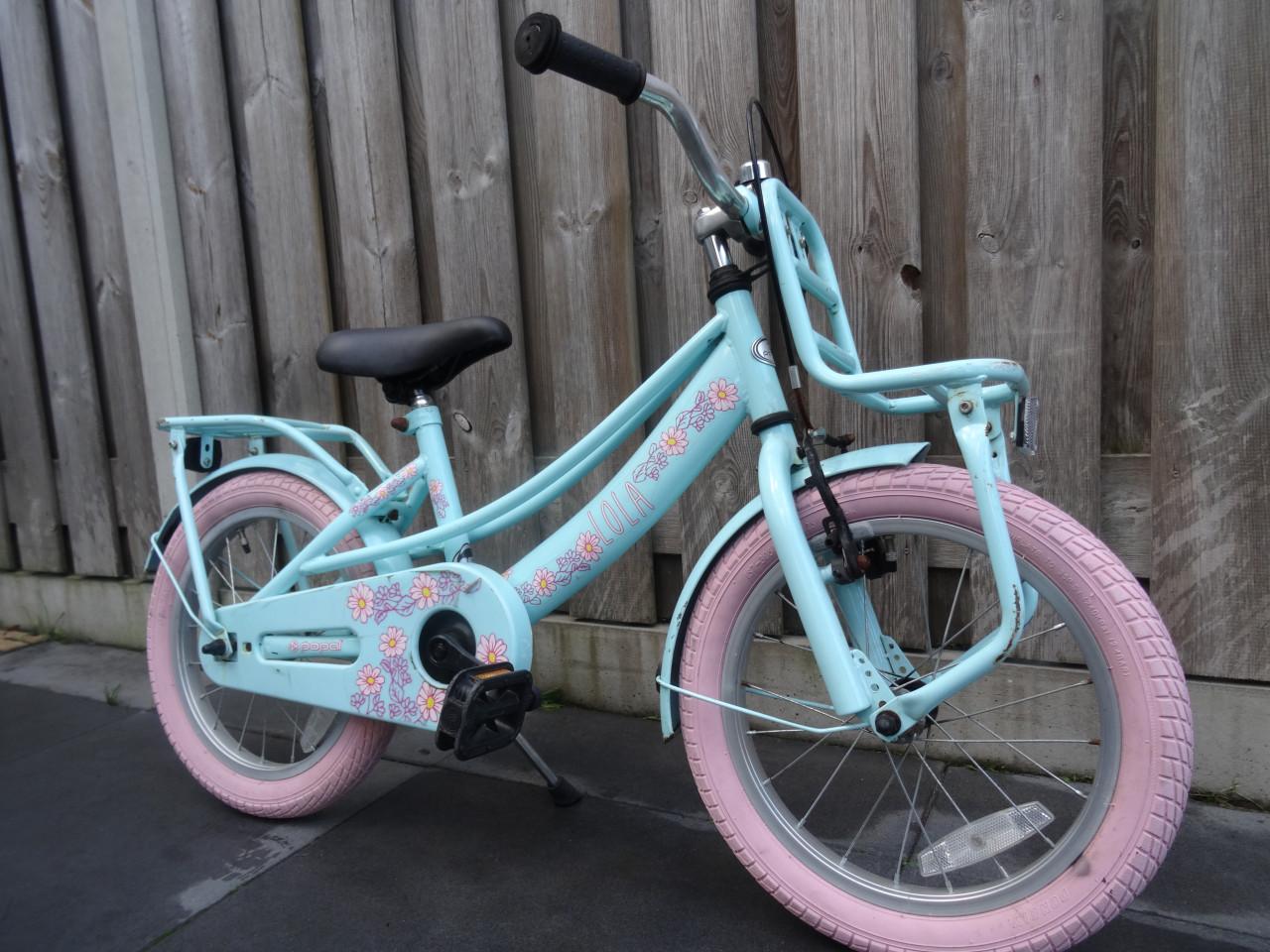 Popal Lola 16 inch kinderfiets – Mint Roze 🌸
