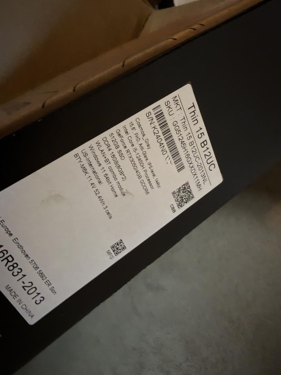 MSI Thin gaminglaptop |nVidia RTX 3050 | Intel i5 |16GB RAM | 512 GB SSD