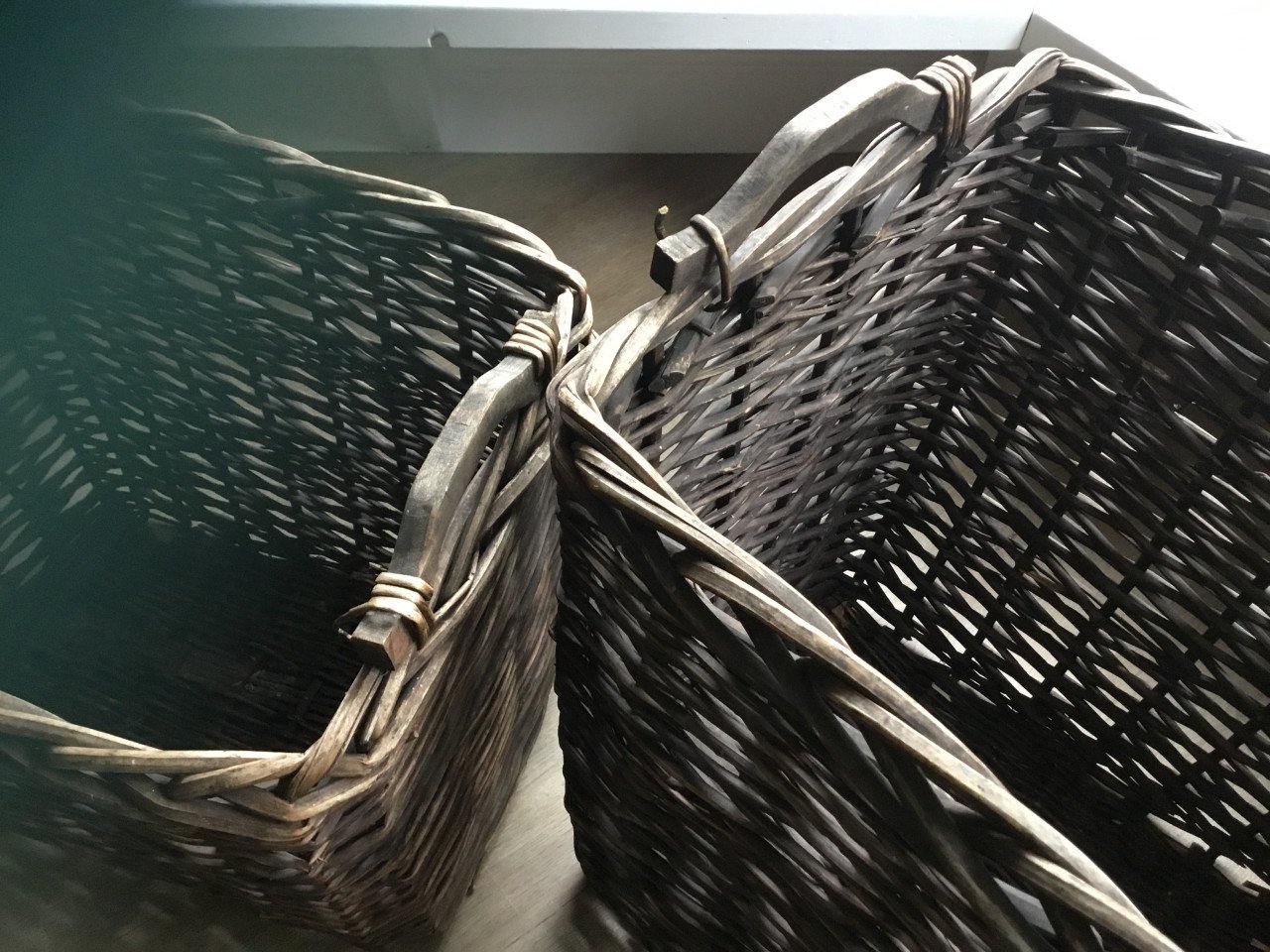 2x Rieten mand groot H53xL63xB47 cm