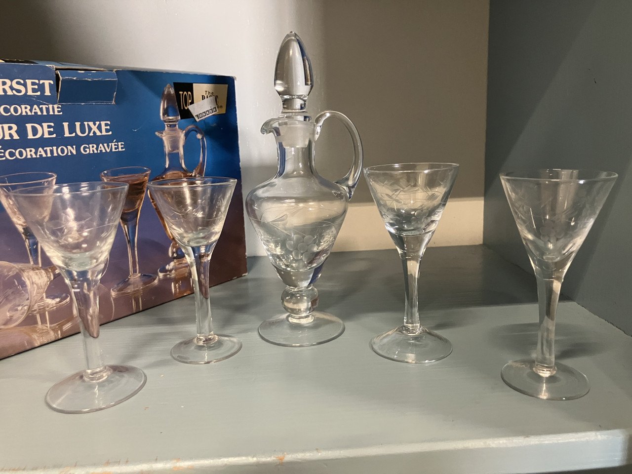 Luxe Likeurset - 5-delig met ets-decoratie