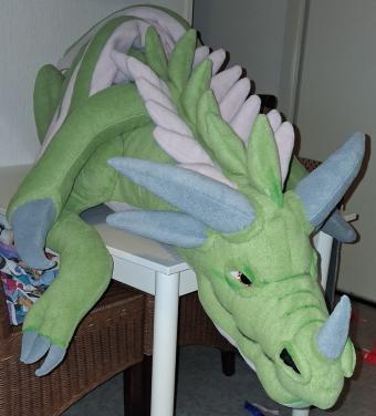 XXL draak 250cm knuffel handgemaakt!