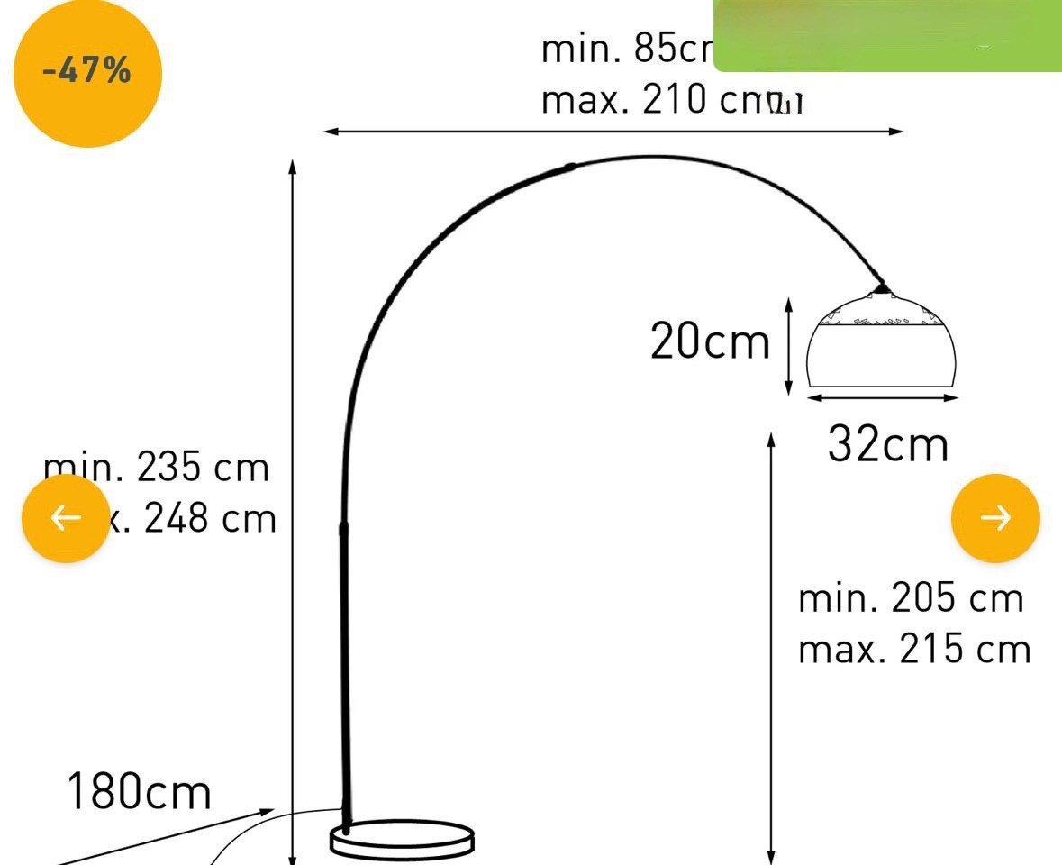 Moderne booglamp met zware marmeren voet. geborsteld rvc
