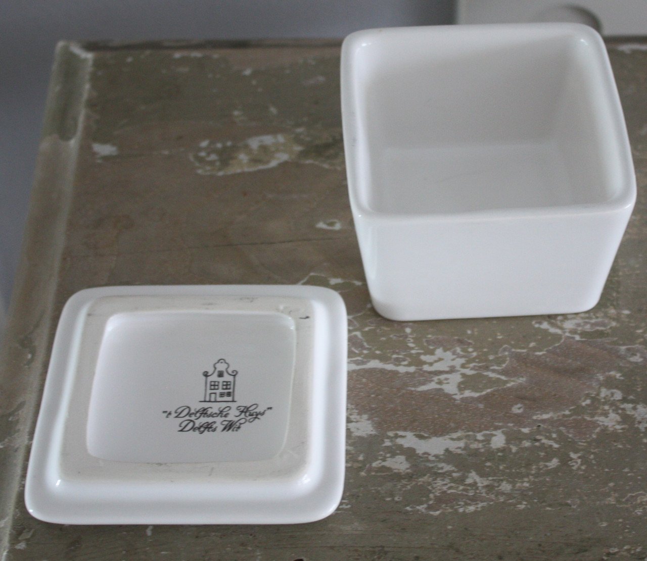 Potje met vogelprint en los deksel