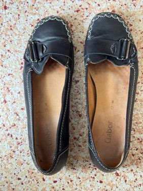 Donkerblauwe leren mocassins van Gabor in maat 42 (8) G