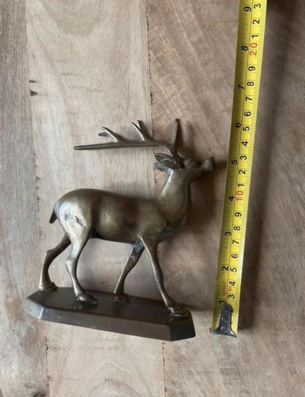 Bronzen beeldje hert antiek vintage