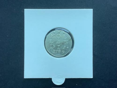 Hollandia, dubbele wapenstuiver 1789 , zilver.