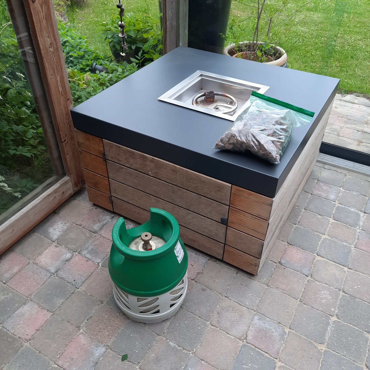 Terras gas haard. Life style.