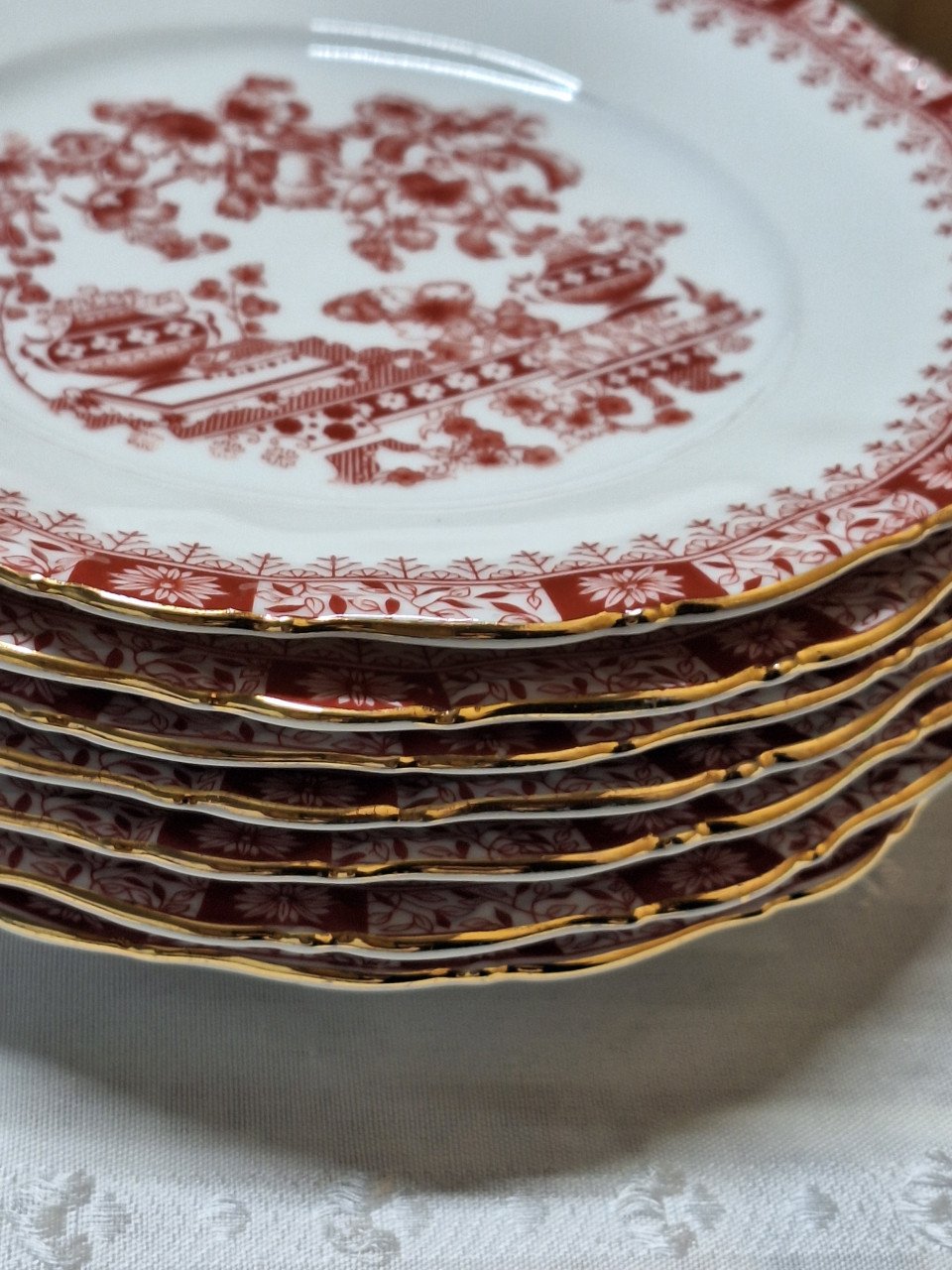 7 gebaksbordjes Merk: Seltmann Theresia rood