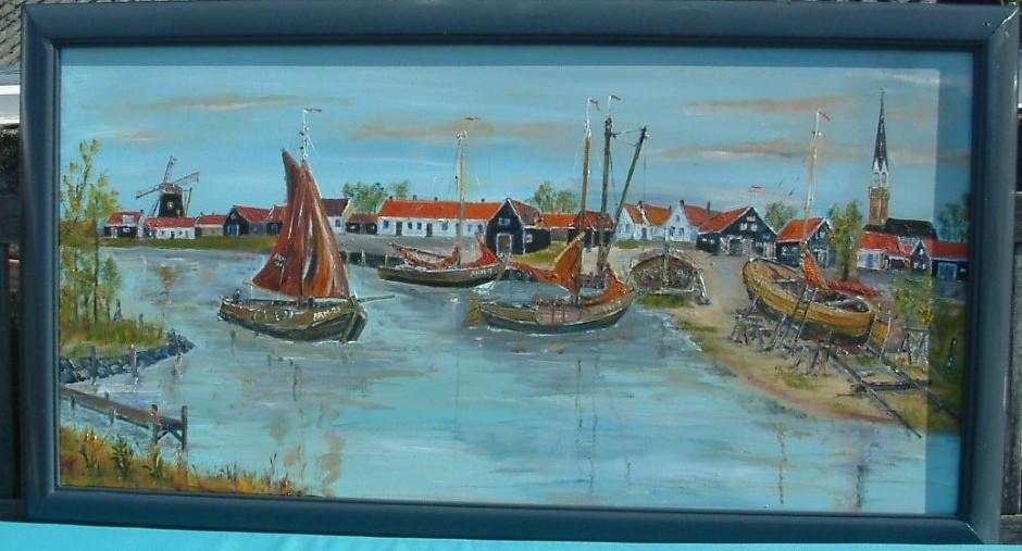 Schilderijen  oude visserij zeilers Jac Caljouw  Arnemuiden schilderijen