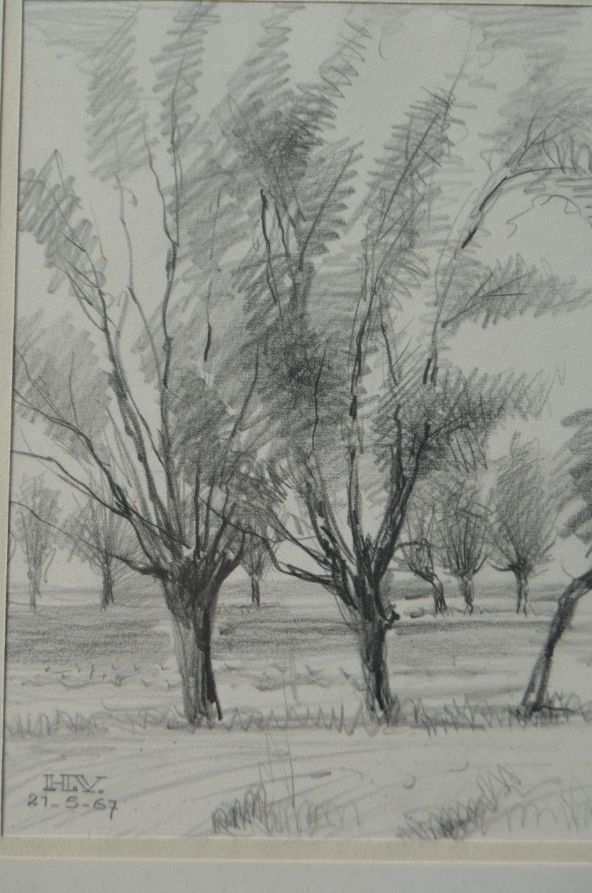 10 x Hendrik Voskuijl (1893 - 1980) potloodtekeningen (3) o.a. Ommen