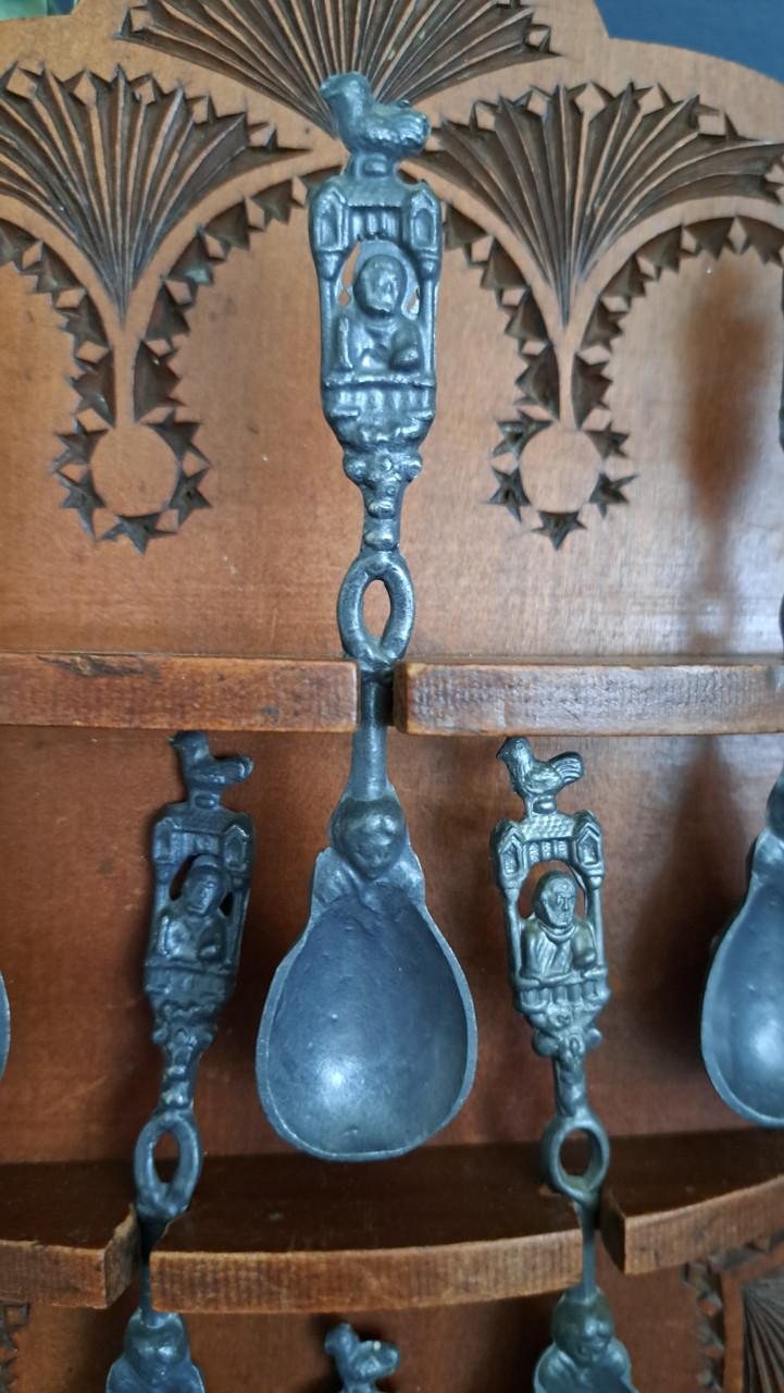 Diverse vintage kandelaars/lepelrek/schaal