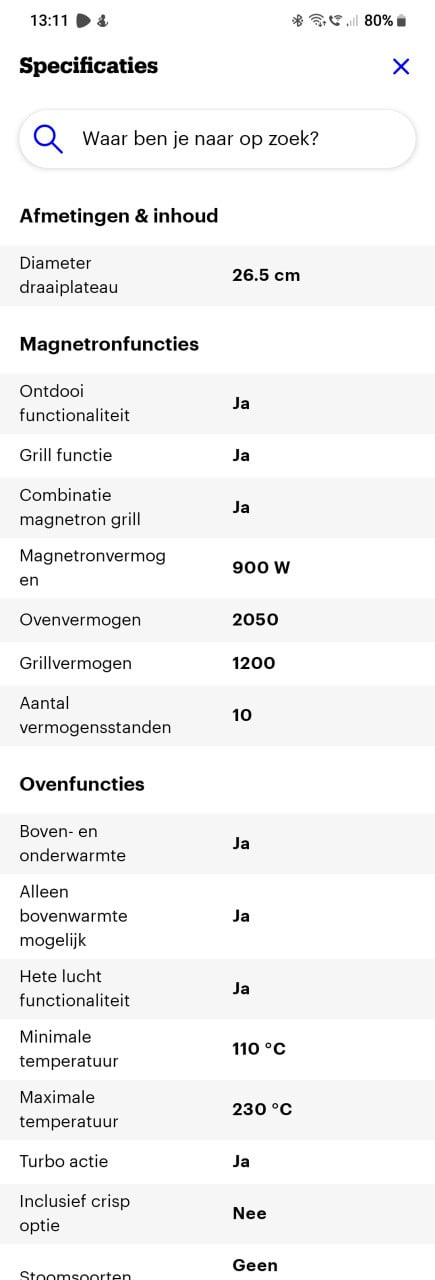 Combi oven/magnetron