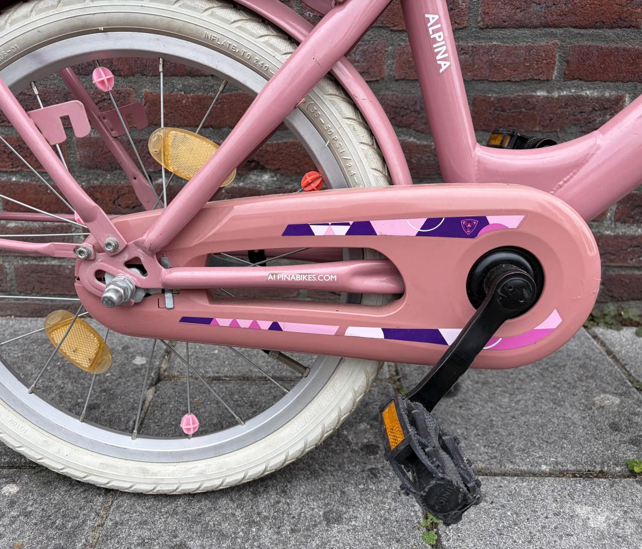 Roze meisjesfiets Alpina Clubb 16 inch