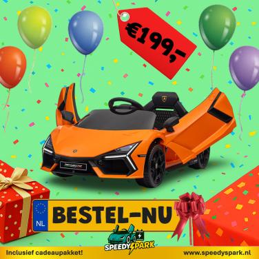 Elektrische Kinderauto 12V – Lamborghini Revuelto | Oranje