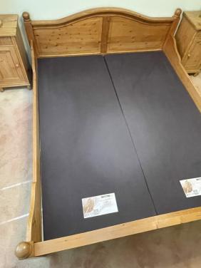 Grenen ledikant, 2 persoons, voor boxspring 2 * 180*220 cm, vintage
