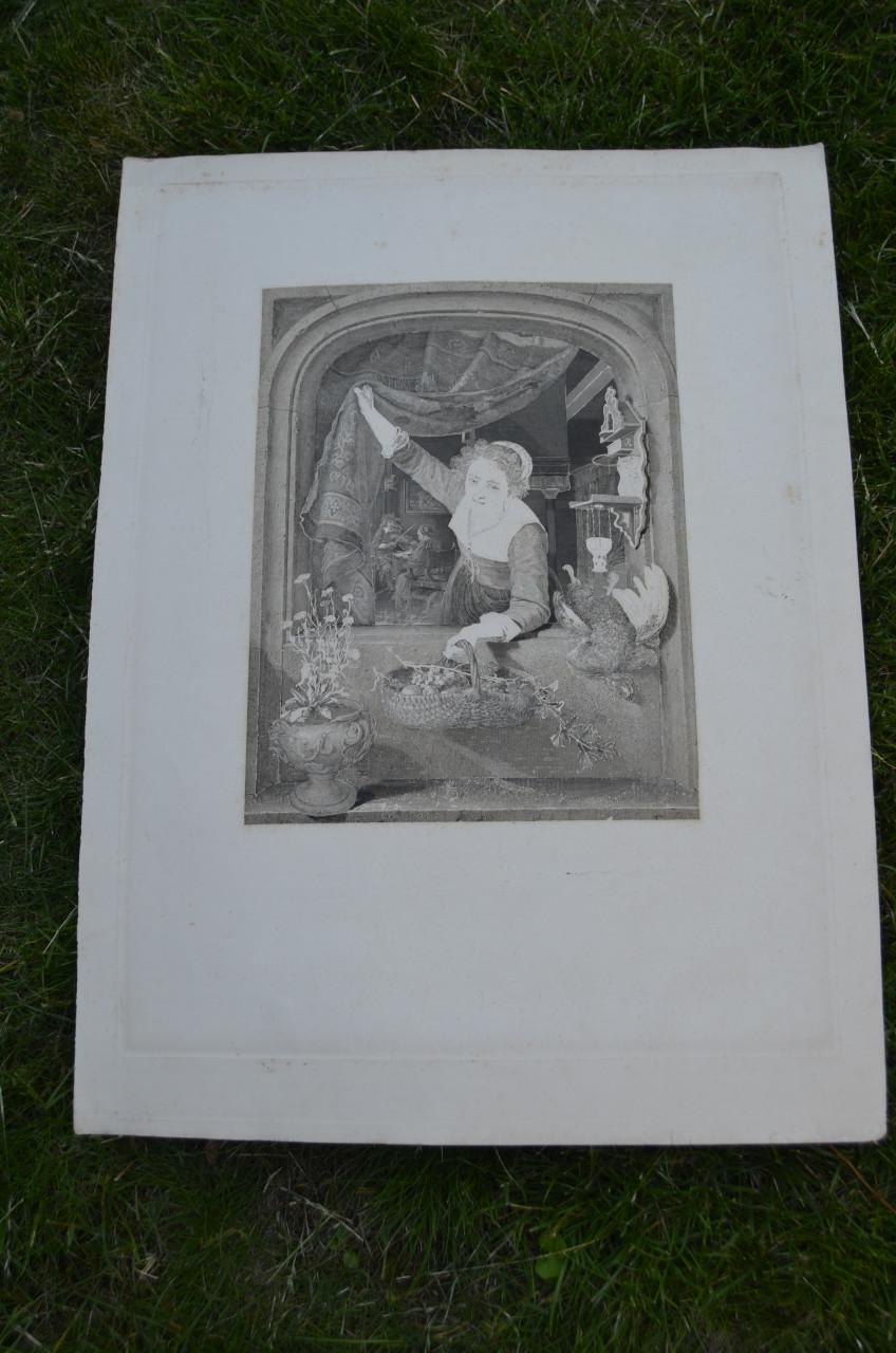 9 Staalgravures 19e eeuws Stadia van een schilderij van Gerard Dou