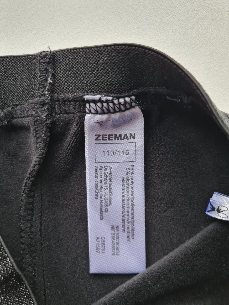 Zwarte PU leren skinny broek Maat 110-116