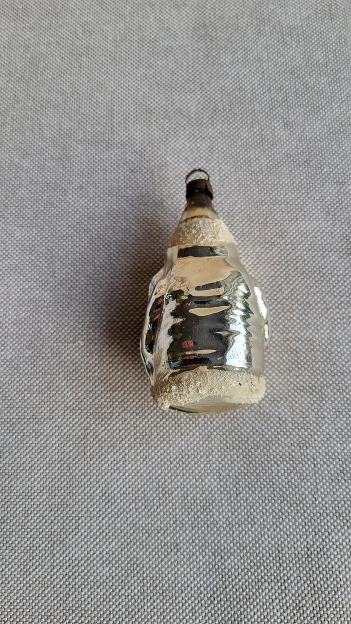 Oude kerstbal Kerstman met boompje