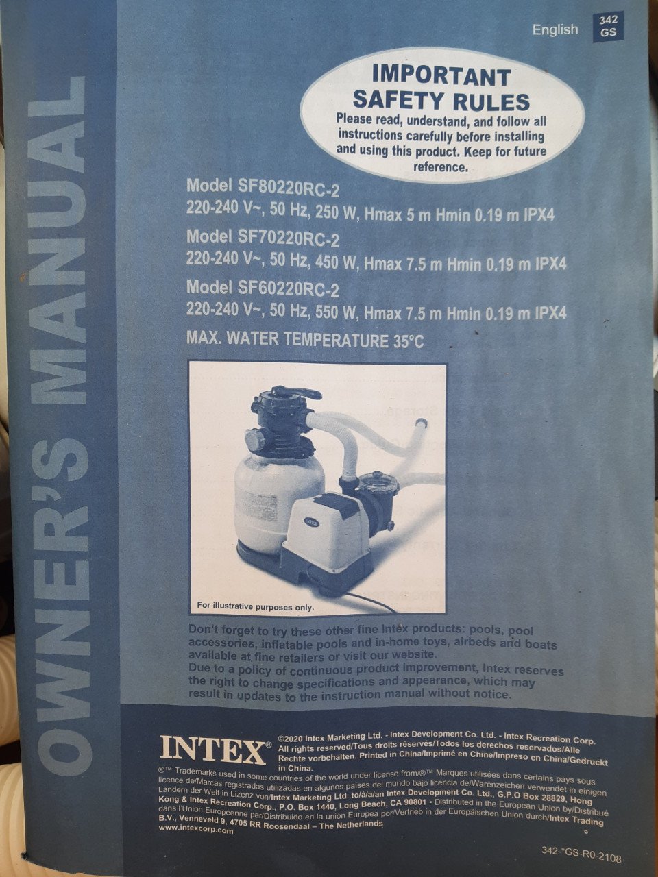 Intex zwembadpomp met glas of zandfilter
