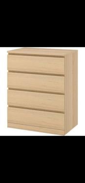 Ladekast 4 lades licht hout