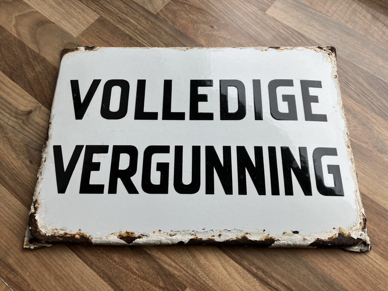Emaille bord Volledige vergunning