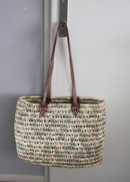 Rieten tas-boodschappen tas