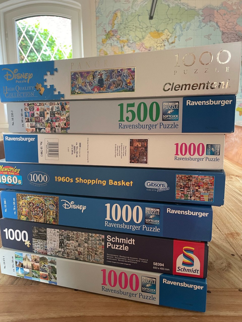 Puzzels 1000 stukjes. in 1 koop.