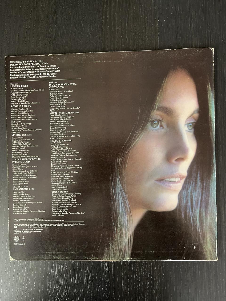 LP Emmylou Harris, titel 'Luxury Liner' (vinyl)