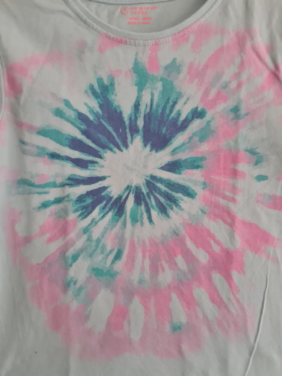 Lichtblauw met roze shirt van Primark Maat 128