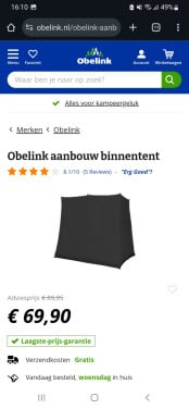 Te koop zwarte slaapcabine/binnentent uitbouw voortent
