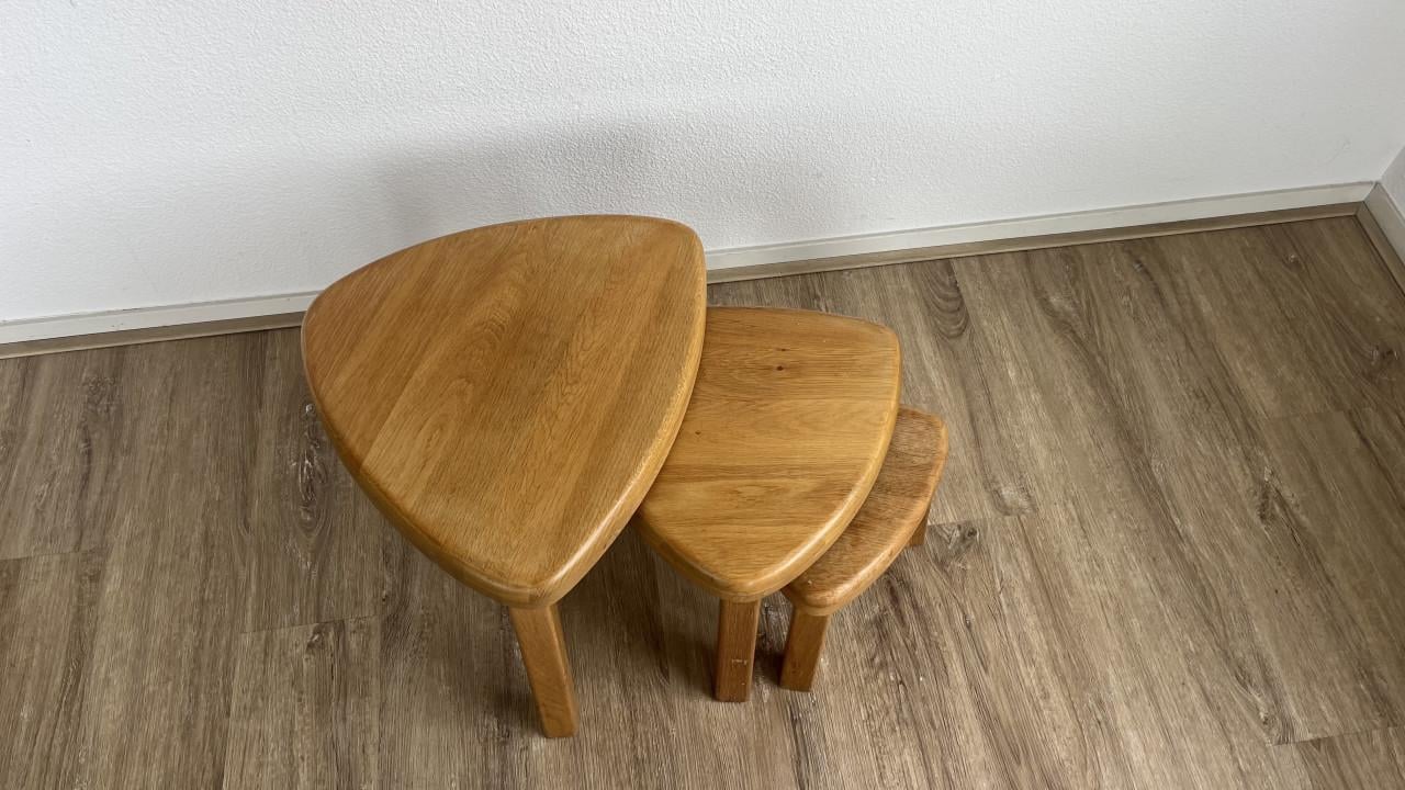 Massief eiken nesttafels – set van 3