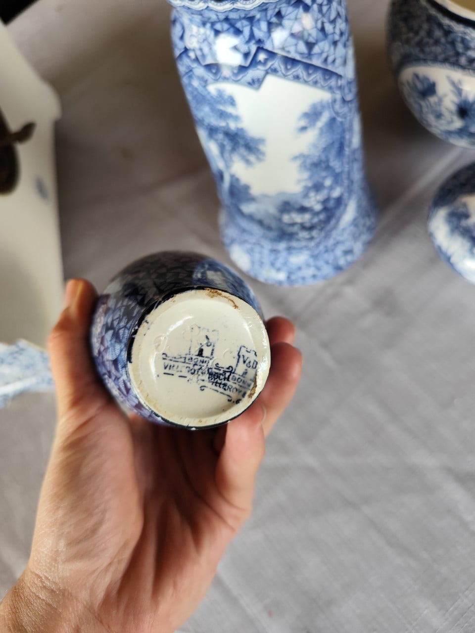 Antieke Villeroy & Boch Flamand Bleu collectie ca. 1900-1925