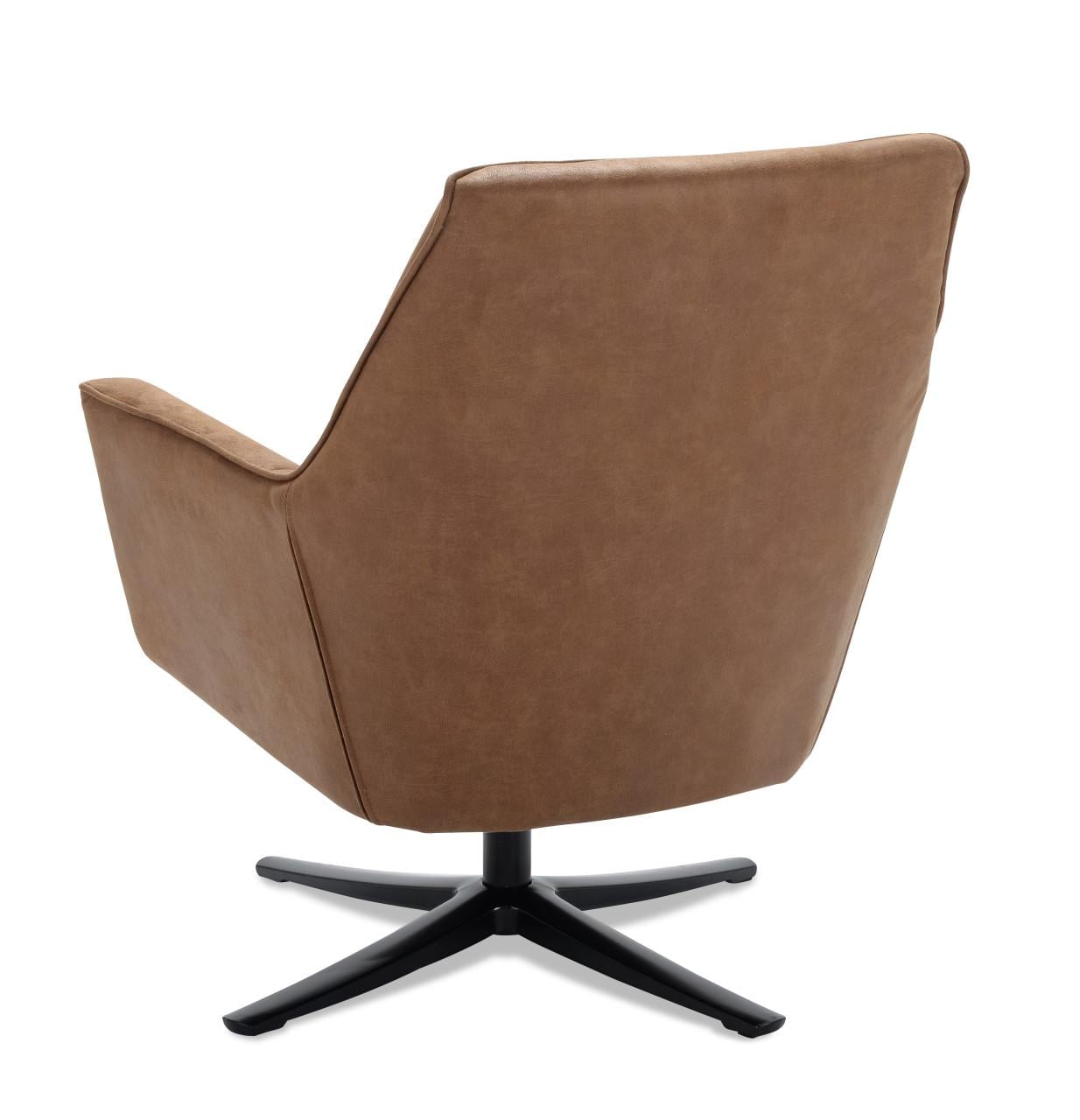 DRAAIFAUTEUIL IN WARME COGNAC TINT