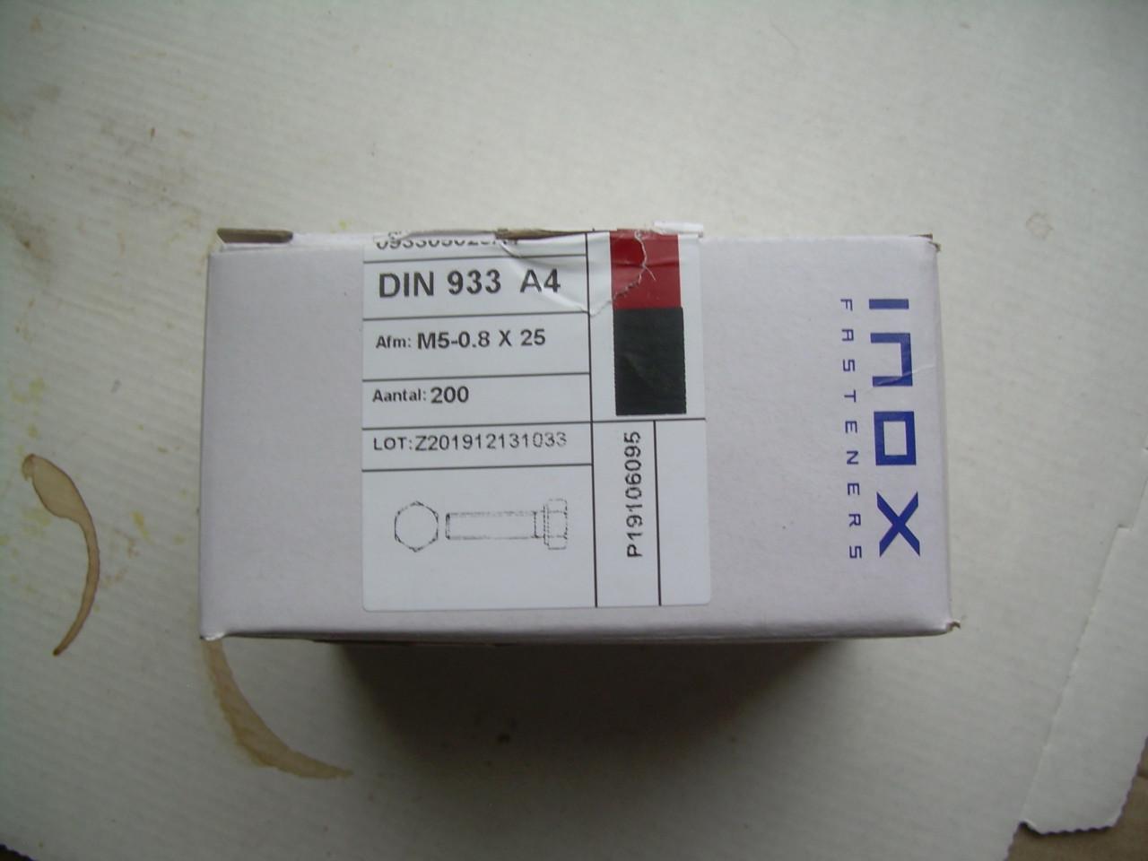 Tapbouten M5 x 25 mm rvs a4