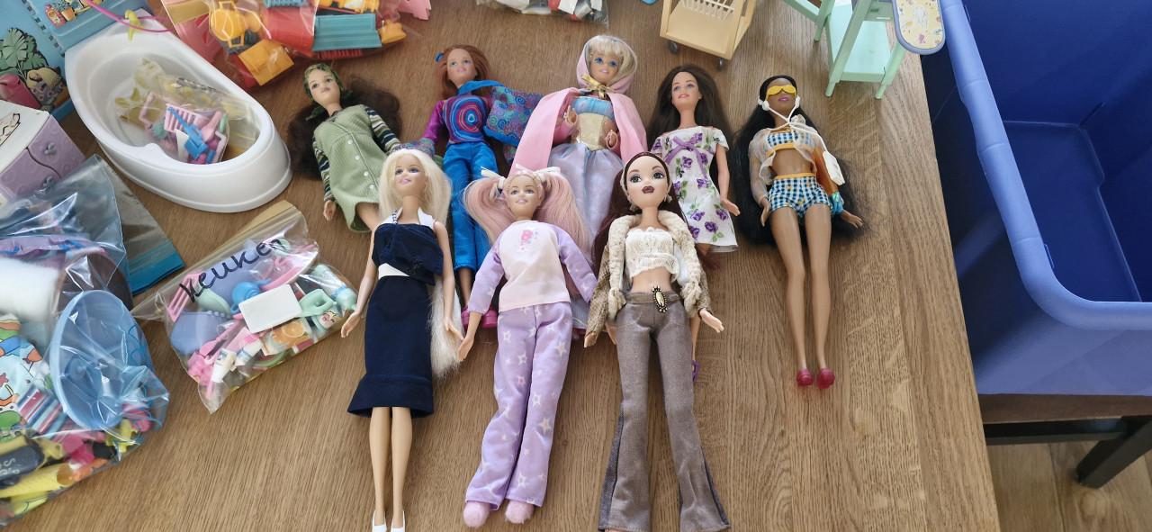 Doos vol Barbie poppen/spullen